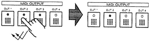 ROLAND A-90 - Commutation on et off des sorties MIDI OUT - 2
