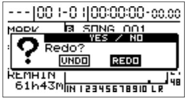 ROLAND BR-1180CD - Sélectionnez "REDO" et appuyez sur [ENTER]. - 1