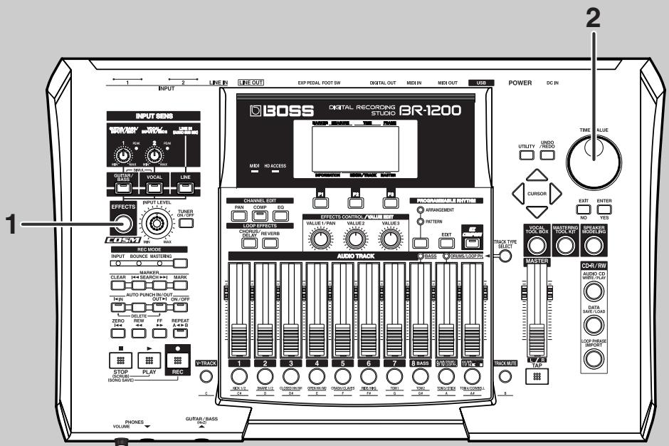 ROLAND BR-1200CD - Enregistrer avec des effets (effets d'insertion) - 1
