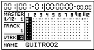 ROLAND BR-1200CD - Sélectionné la piste virtuelle à nommer avec les boutons [CURSOR] et la molette TIME/VALUE. - 1