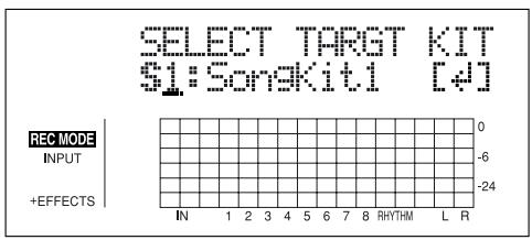 ROLAND BR-864 - Tournez la molette TIME/VALUE pour spécifique le morceau de destination du chargement du son. - 1