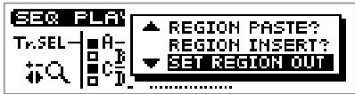 ROLAND CD-X1 - Éditer une région spécifique d'une piste de séquence — fonction region in/out - 5