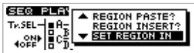 ROLAND CD-X1 - Éditer une région spécifique d'une piste de séquence — fonction region in/out - 8