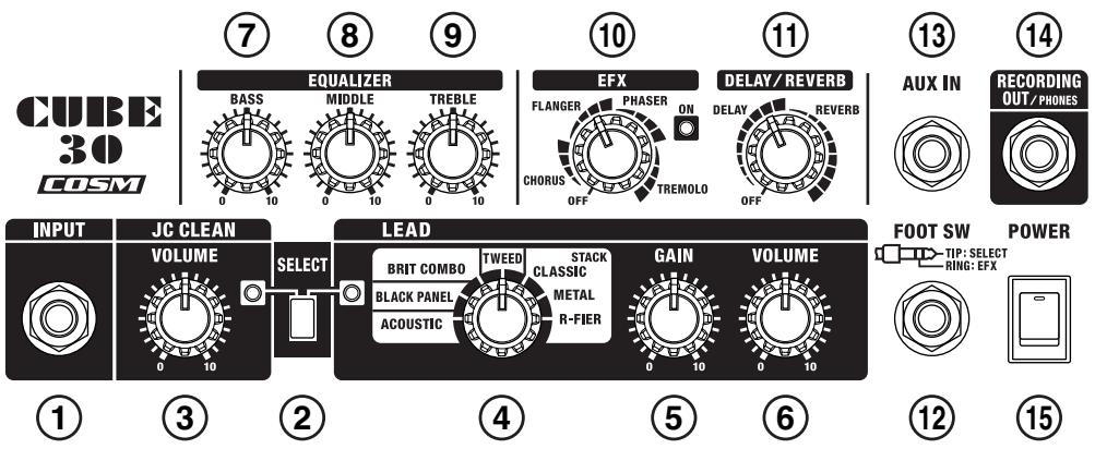 ROLAND CUBE-15 - CUBE-30: Description de l'appareil - 1