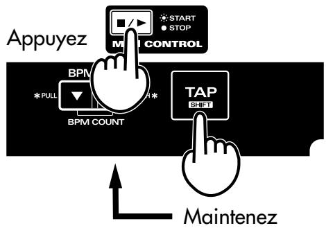 ROLAND DJ-2000 - ([Bouton TAP] + [Bouton MIDI CONTROL]) - 1