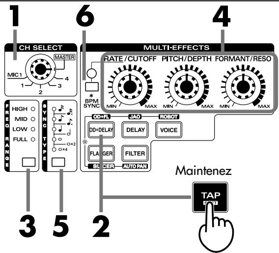 ROLAND DJ-2000 - OD+FL (Overdrive + Flanger)   Ajoute une distorsion modérée et un effet de flanger - 1
