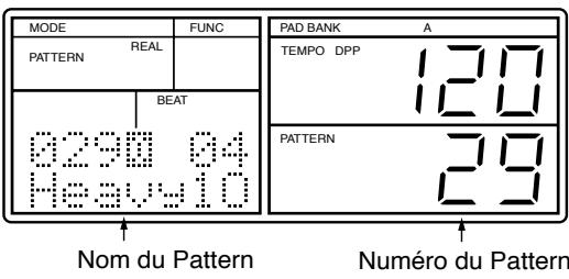 MODE PATTERN REAL BEAT 0290 04 Heavy10 PAD BANK A TEMPO DPP 120 PATTERN 29 Nom du Pattern Numéro du Pattern