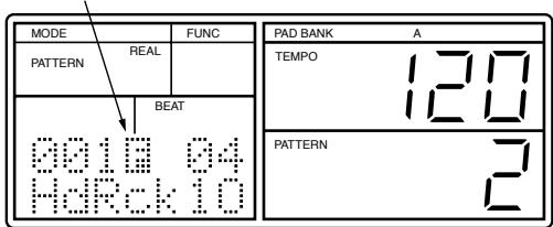 MODE PATTERN REAL BEAT 0018 04 HdRck 10 PAD BANK A TEMPO 120 PATTERN 2