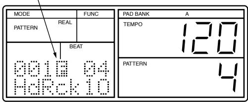 MODE PATTERN REAL BEAT 0010 04 HdRck10 PAD BANK A TEMPO 120 PATTERN 4
