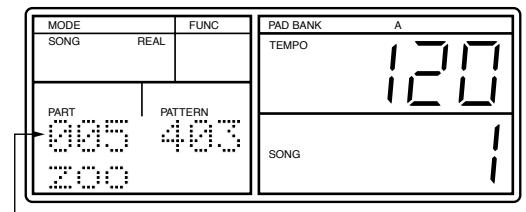 MODE SONG REAL PART PATTERN 200 TAB BANK A TEMPO 120 SONG 1