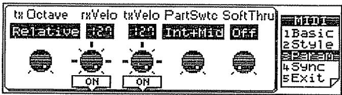 ROLAND E-96 - Paramètres MIDI (param) - 1