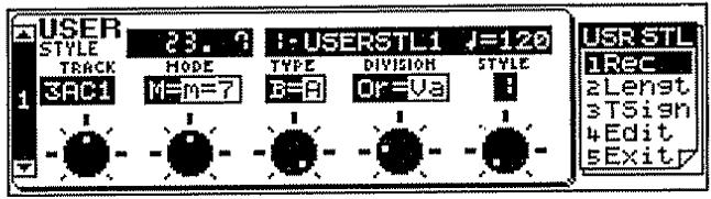 ROLAND E-96 - Sélection du mode user style - 1