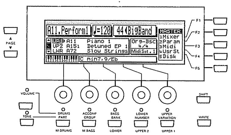 ROLAND E-96 - Commandes, boutons [TONE] et [volume] - 1