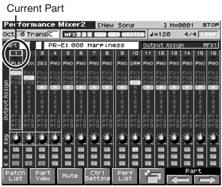 ROLAND FANTOM X7 - Sélection de parts affectées en layer ou en split - 1