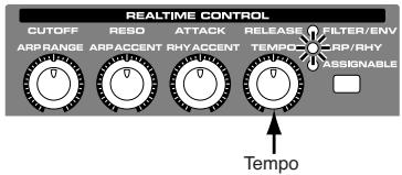 ROLAND FANTOM X7 - Utilisation d'un contrôleur pour modifier le tempo de lecture (playback tempo) - 1