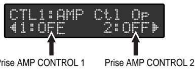 CTL1:AMP Ct1 Op 41:OFF 2:OFF Prise AMP CONTROL 1 Prise AMP CONTROL 2