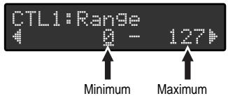 CTL1:Range ↓ 0 - 127↓ Minimum Maximum