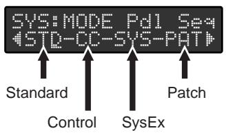 SYS:MODE Pd1 Seq STD-CC-SYS-PAT Standard Control SysEx Patch