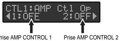 CTL1:AMP Ct1 Op 41:OFF 2:OFF Prise AMP CONTROL 1 Prise AMP CONTROL 2