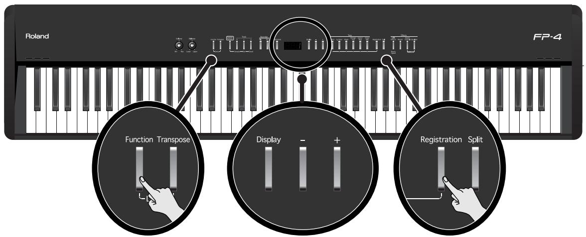 ROLAND FP-4 - Utiliser une pédale pour alterner les sets de réglages de jeu [Registration] - 1