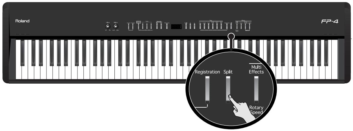 ROLAND FP-4 - Jouer avec des sons différents pour les parties gauche et droite du clavier (Split) - 2