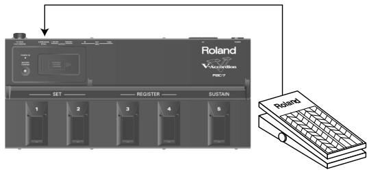 ROLAND FR-5B - Utilisation des commutateurs au pied - 2