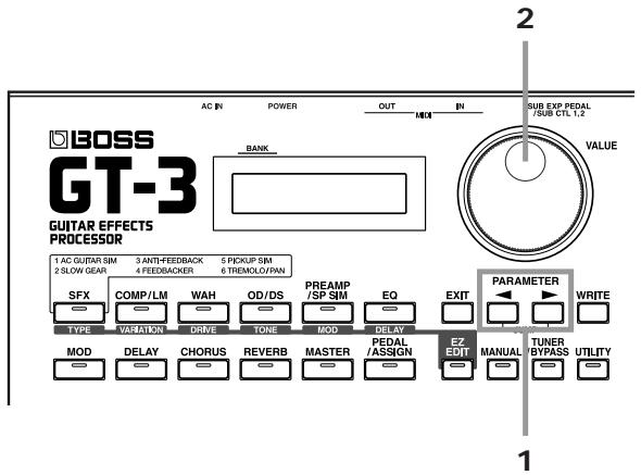 ROLAND GT-3 - Réglage du mode manuel - 1