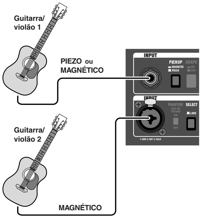 ROLAND AC-90 - Quando estiver usando um/uma violão/guitarra com dois tipos de captadores - 2