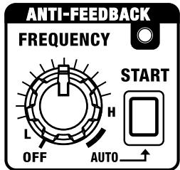 ANTI-FEEDBACK FREQUENCY START OFF H AUTO
