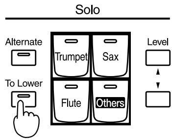 ROLAND AT15 - Déclenchement du son Solo sur le clavier inférieur (bouton Solo [To Lower]) - 1