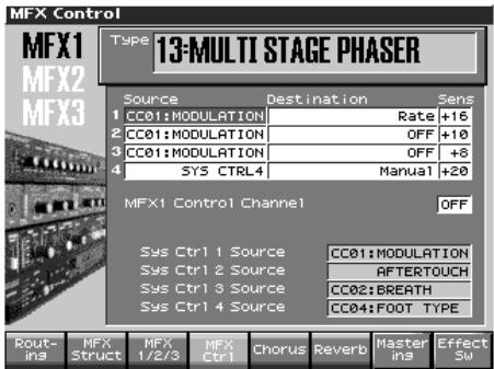 ROLAND FANTOM X6 - Paramétrage du multi-effet (MFX control) - 1