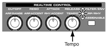 ROLAND FANTOM X6 - Utilisation d'un contrôleur pour modifier le tempo de lecture (playback tempo) - 1