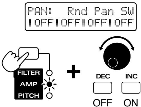 ROLAND JX-305 - Pour que le panoramicque change aléatoirement (Random Pan Switch) - 1