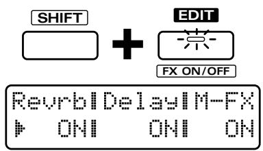 ROLAND JX-305 - Tenez enforcé [SHIFT] et pressez [FX-ON/OFF]. - 1