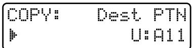 ROLAND JX-305 - Sélectionnez le pattern destination de la copie. - 1