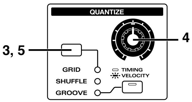ROLAND JX-305 - Emploi de "Play Quantize" pour modifier le groove d'un pattern - 1