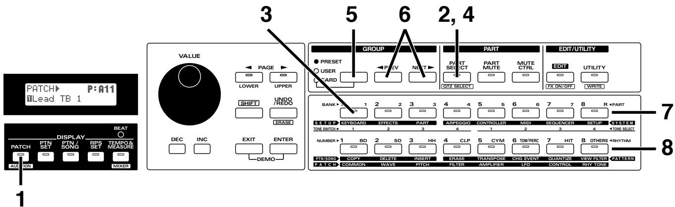 ROLAND JX-305 - Selection et reproduction d'un son (patch) - 1