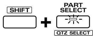 ROLAND JX-305 - Tenez enforcé [SHIFT] et pressez [QTZ SELECT]. - 1