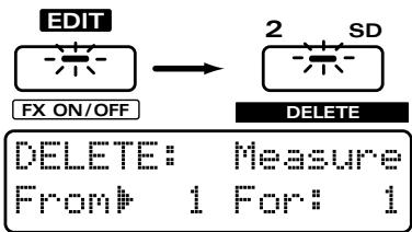 ROLAND JX-305 - Pressez NUMBER [2] (DELETE). - 1