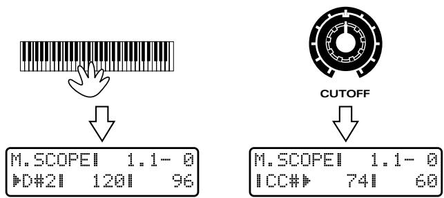 ROLAND JX-305 - Emploi du clavier ou des potentiamètres pour modifier directement les données musicales - 1
