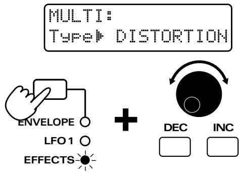 ROLAND JX-305 - Sélection du type de multi-effet - 2