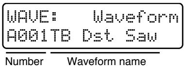 ROLAND JX-305 - Sélection de la forme d'onde de base (Wave Select) - 1