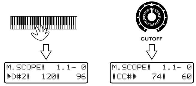 ROLAND JX-305 - Emploi du clavier ou des potentiamétres pour modifier directement les données musicales - 1