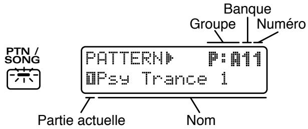 ROLAND JX-305 - Pressez [PTN/SONG] dans la section DISPLAY. - 1