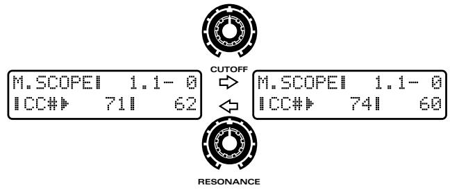 ROLAND JX-305 - Emploi du clavier ou des potentiamétres pour modifier directement les données musicales - 2