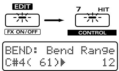 ROLAND JX-305 - Pressez NUMBER [7] (CONTROL). - 1