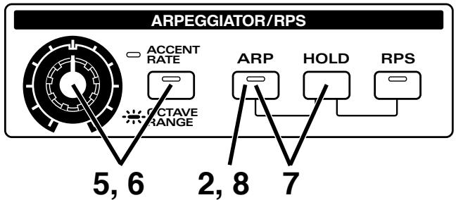 ROLAND JX-305 - Jeu d'un accord pour déclencher des arpèges (Arpégiateur) - 1