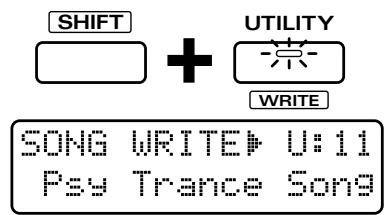 ROLAND JX-305 - Tenez enforcé [SHIFT] et pressez [WRITE]. - 1