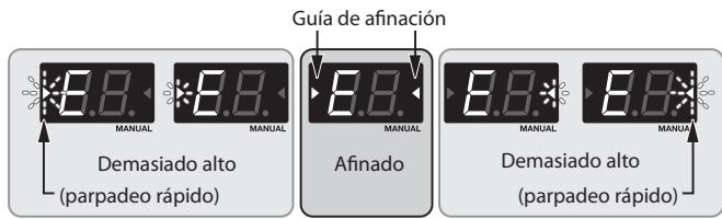 ROLAND ME-70 - Afinela de talmania que el tono deseado aparezca en la pantalla y algunosindicadores de guía de afinación se iluminen. - 1