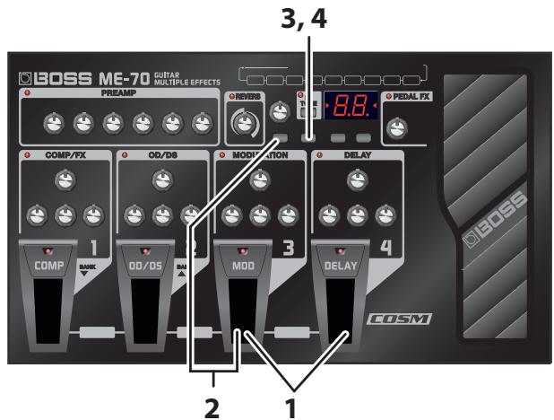 ROLAND ME-70 - Rappel des réglages d'usine (Factory Reset) - 1
